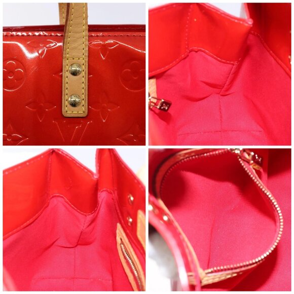 LOUIS VUITTON Monogram Vernis Reade PM Hand Bag Red Rouge M91088 LV Auth 132250 - Picture 16 of 16